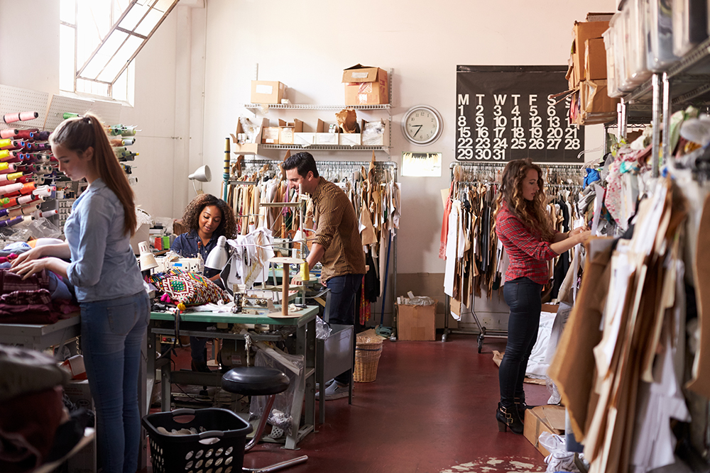 Professionals involved in the clothing production process